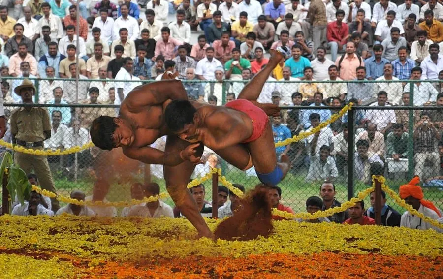 Dasara Kusti — traditional wrestling at the arena